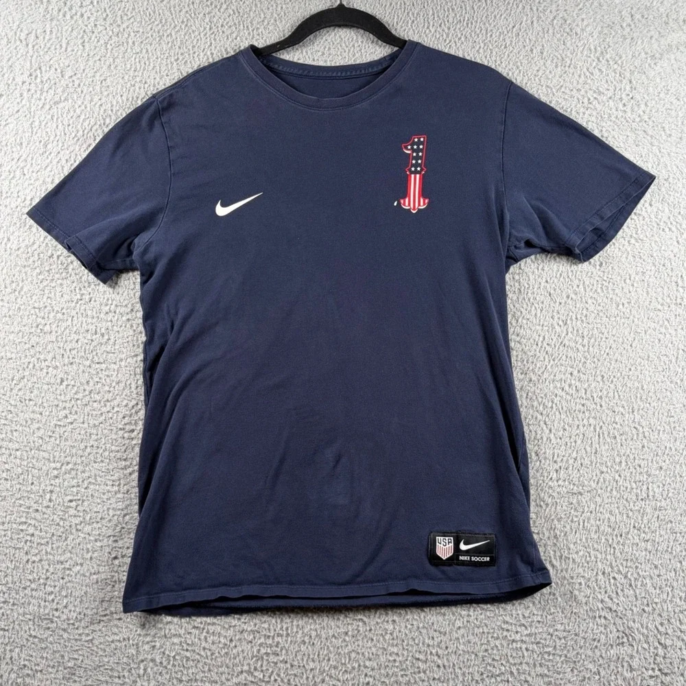 Nike US Soccer Tim Howard 1 Graphic T-Shirt Navy Blue Mens Size L USMNT